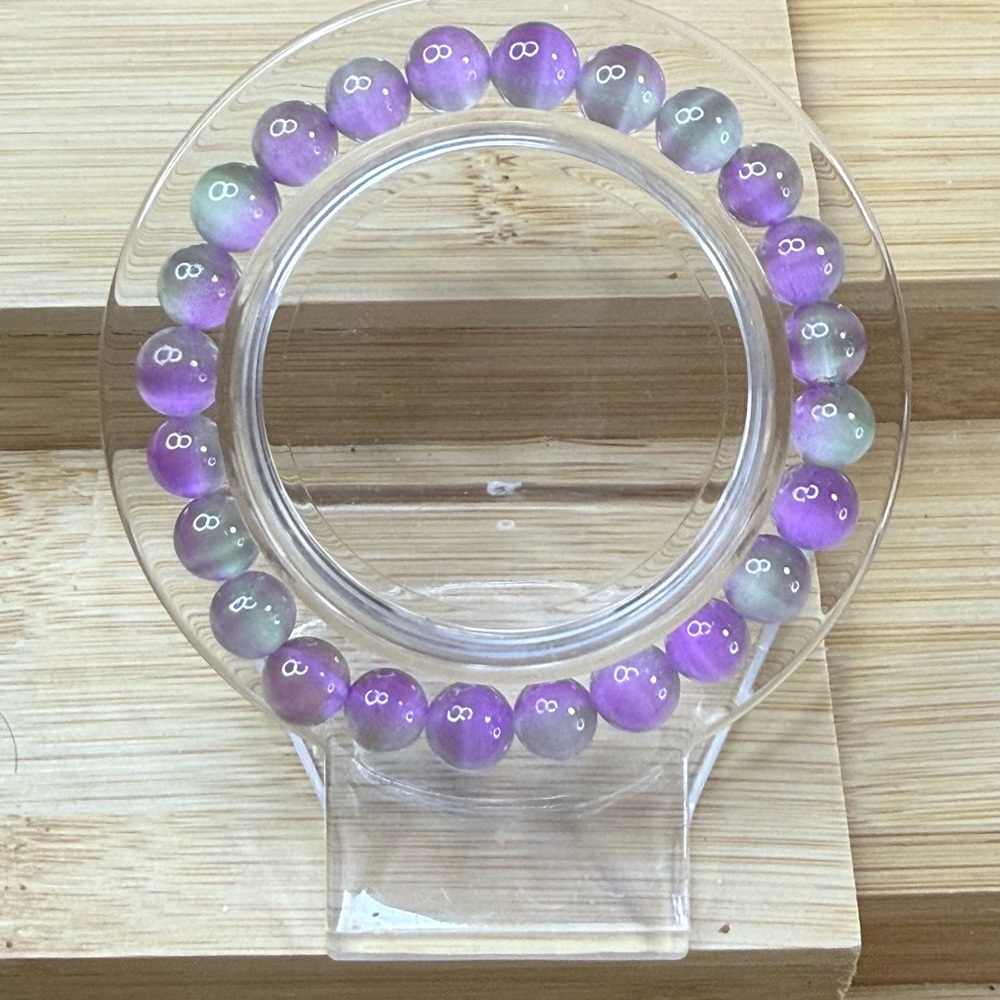 Purple Gradient Beaded Stretch Bracelet - Women Jewelry